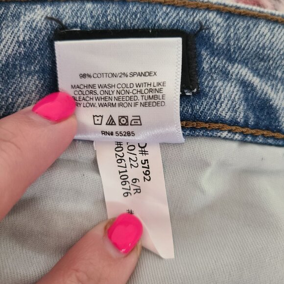 Express US Womens 6R Light Wash Distressed Straight Ankle Jeans High Rise NEW - Picture 7 of 12